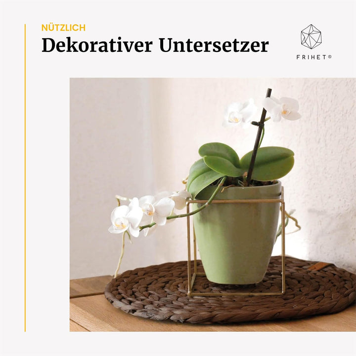 FRIHET® Tischset Oslo Set Rund Wasserhyazinthe Natur - (4, 33cm braun) 4 33cm braun, 4 33cm braun
