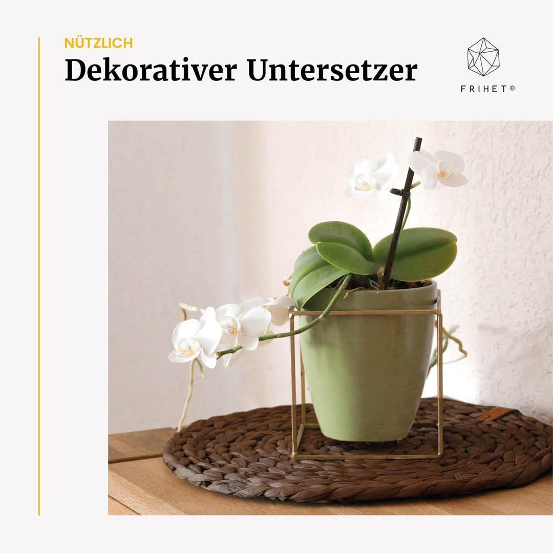 FRIHET® Tischset Oslo Set Rund Wasserhyazinthe Natur - (4, 38cm braun) 4 38cm braun, 4 38cm braun