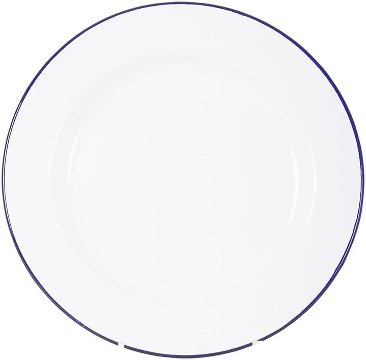 Bo-Camp Emaille Geschirr-Set, 6-teilig, weiss/blau