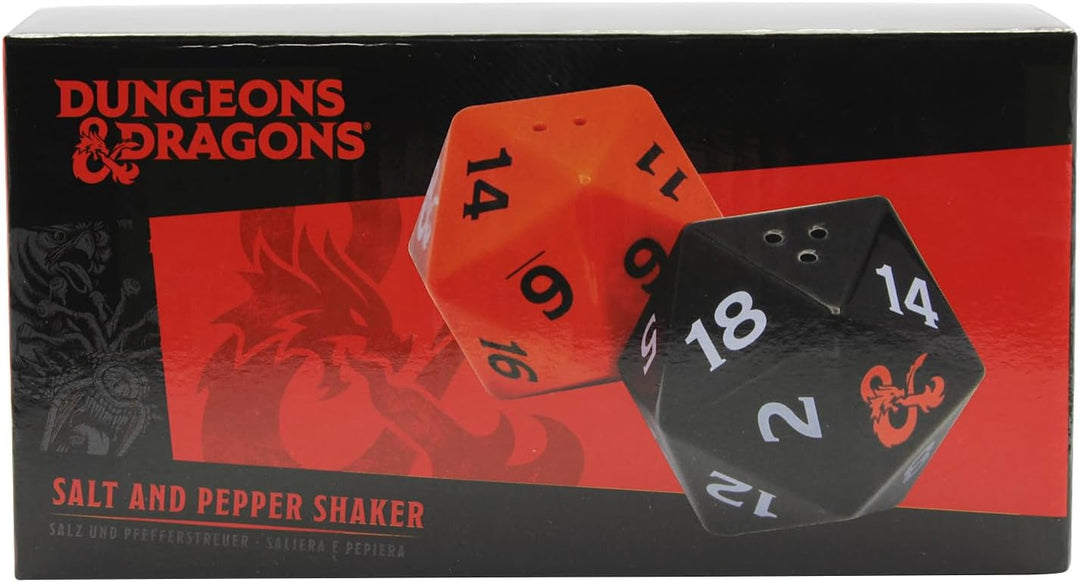 Joytoy Dungeons &amp; Dragons D20 Würfel 3D Salz- und Pfefferstreuer | Keramik, Geschenkpackung, 17,5x10