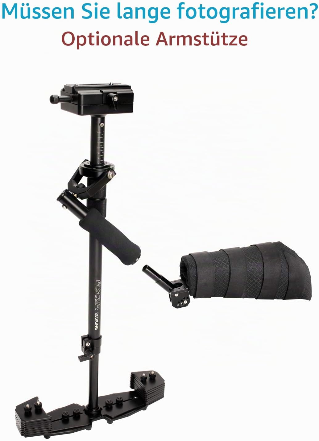 FLYCAM Redking Quick Balancing Videokamera-Stabilisator mit Dovetail schnelle freigeben | Aluminium