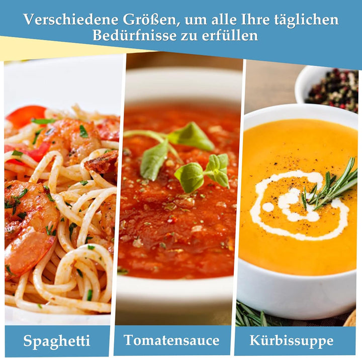 Scheffler Topfset mit Glasdeckel, 24cm,4L/28cm,6L/32cm,10L, Kochtopf Set Induktions Töpfe Set, mit A