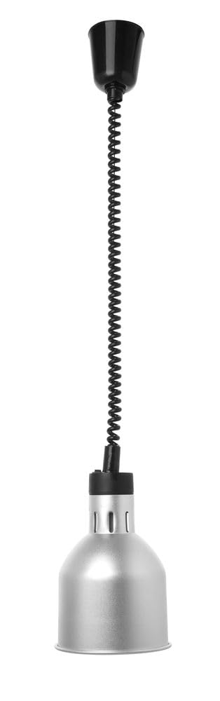 HENDI Wärmelampe, Inkl. Splitterfreie lampe, Höhenverstellbar, Zylinder, Warmhalten von Speisen, Spe