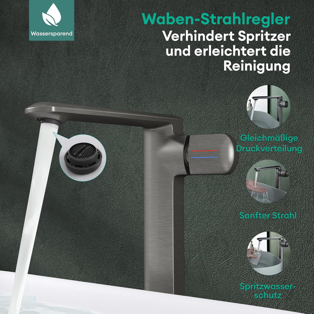 Mai & Mai Wasserhahn Bad Waschtischarmatur Einhebelmischer Mischbatterie Bad Armatur Badezimmer aus