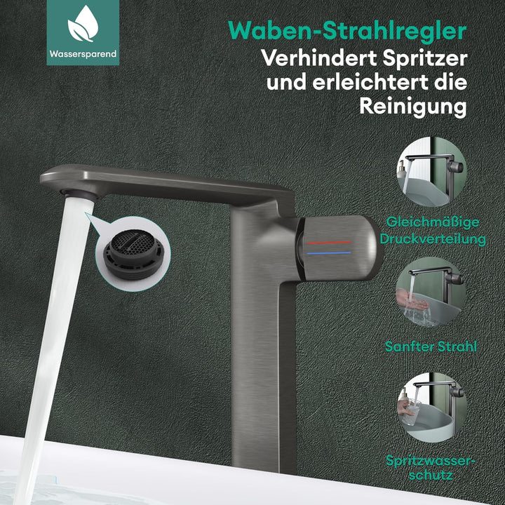 Mai & Mai Wasserhahn Bad Waschtischarmatur Einhebelmischer Mischbatterie Bad Armatur Badezimmer aus