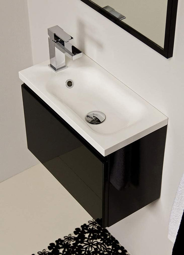 Quentis Badmöbel | Gäste-WC Möbel FAROS, Breite 50 cm, Waschplatzset 2-teilig, Waschbecken und Unter