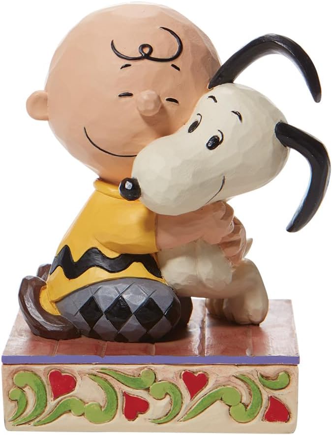 Enesco Peanuts by Jim Shore Charlie Brown und Snoopy Umarmungsfigur, 11,4 cm, Mehrfarbig