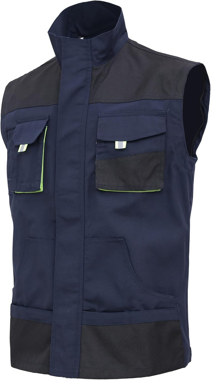 WORK IDEA Herren-Arbeitsjacke mit mehreren Taschen, strapazierfähigem Canvas L Marine, L Marine