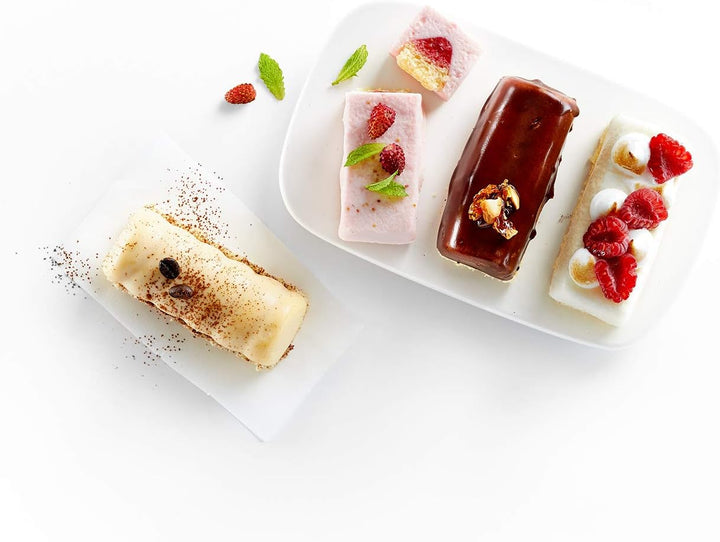 Lékué Backform für Mini-Mousse-Gebäck, Silikon, rot Rechteckig, Rechteckig