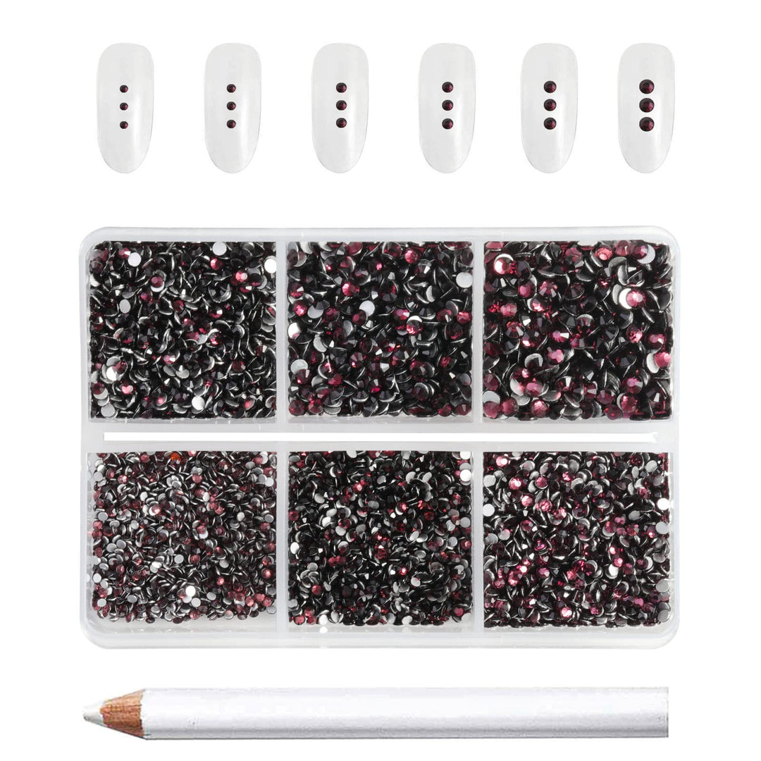 Beadsland 7200pcs Strasssteine für nägel,burgundy Strasssteine set für gesicht strasssteine zum bast