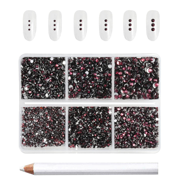 Beadsland 7200pcs Strasssteine für nägel,burgundy Strasssteine set für gesicht strasssteine zum bast