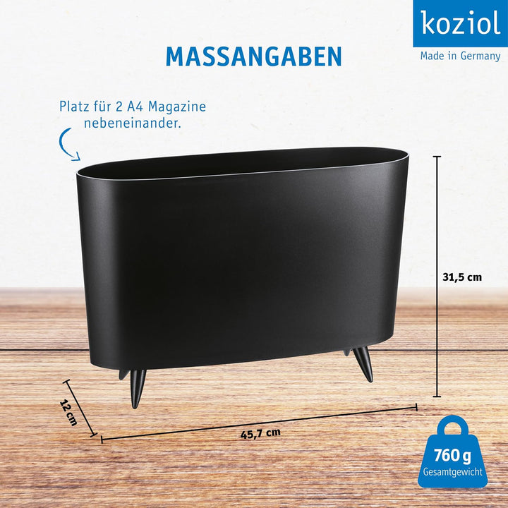 MILANO Zeitungsständer Solid Schwarz, Solid Schwarz