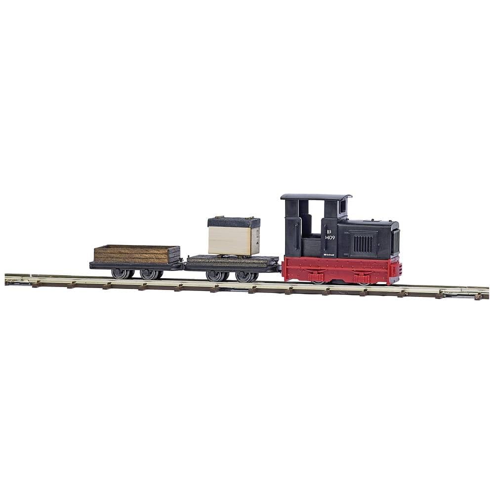 Busch Feldbahn 12016 H0f Feldbahn Start-Set Gütertransport für Hobbyisten, Modellbahn-Enthusiasten -
