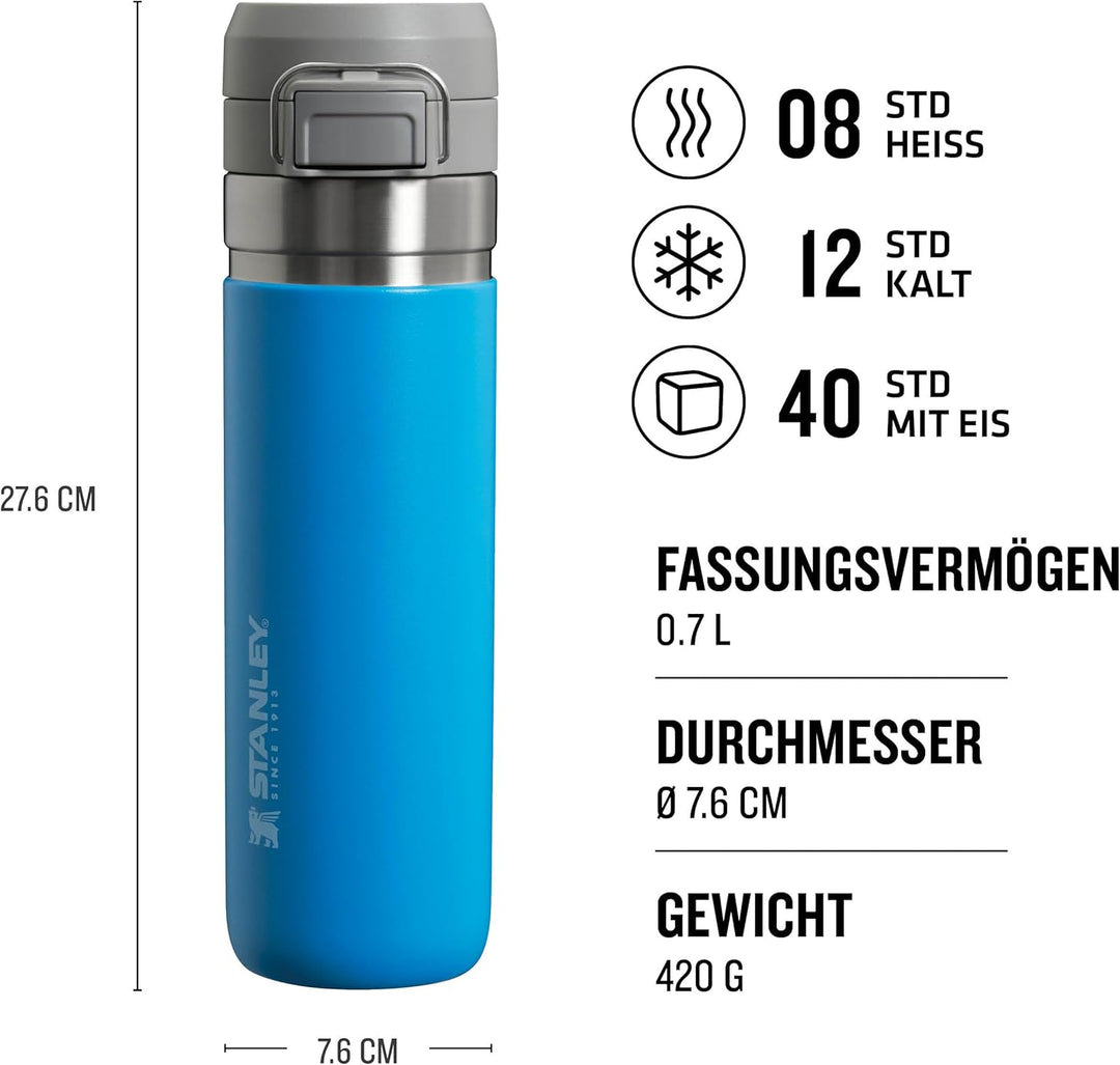 Stanley Quick Flip Trinkflasche Edelstahl - Hält 7+ Stunden Kalt - Wasserflasche BPA-Frei - Spülmasc