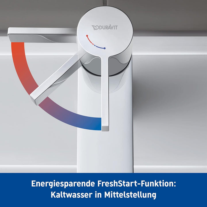 Duravit D-Neo Waschtischarmatur, Grösse M (Auslauf Höhe 110 mm). Wasserhahn Bad mit energiesparender