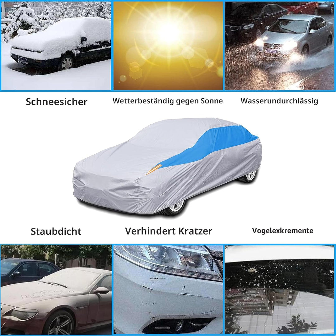 FSGRICH Abdeckung für Auto, wasserdicht, UV-beständig, staubdicht, Kratzfest, Schnee im Freien…, Sil