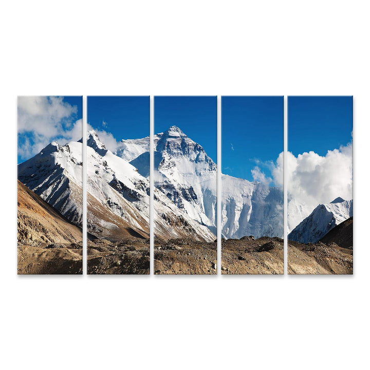islandburner Bild auf Leinwand Mount Everest Bilder Wandbilder Poster Leinwand 170x80cm - 5 Teile XX