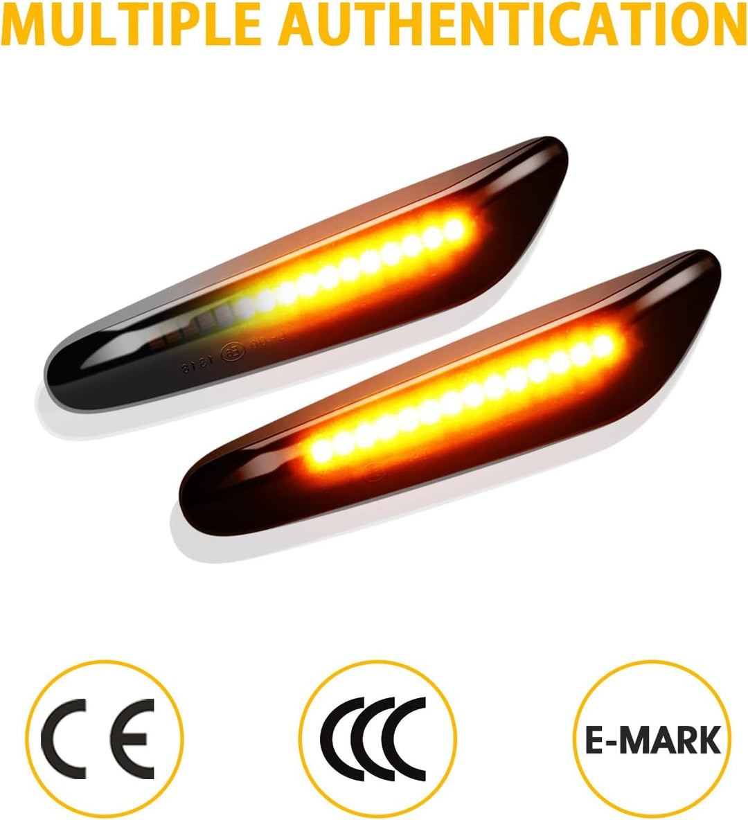 Asasytal Blinker Seitenblinker, Gelb Ultra Heller Seitenblinkleuchten E8 Auto Seitenlichter Set Komp