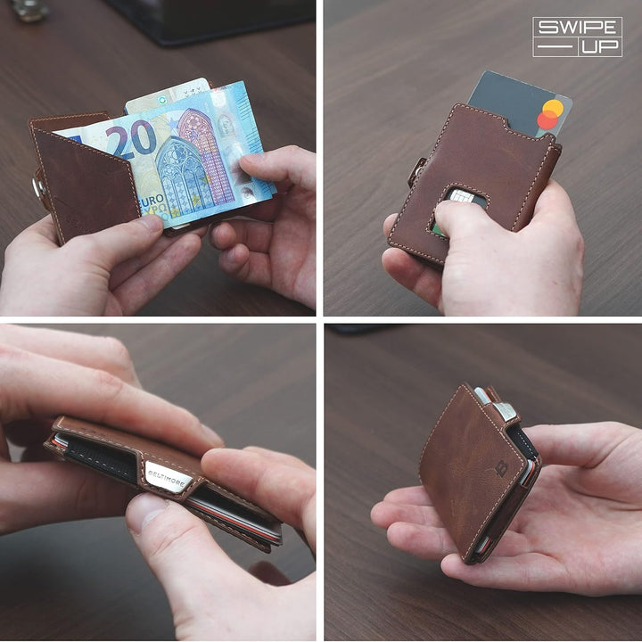 BELTIMORE – Wallet „Prince“ – Slim Wallet für bis zu 6 Karten – aus echtem Leder – Kartenetui - Geld