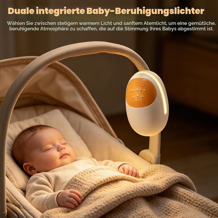 Kinderwagenschaukler,Baby Weissrauschmaschine,11 beruhigende Klänge,3 Timer-Stufen,5 Vibrationsstufe