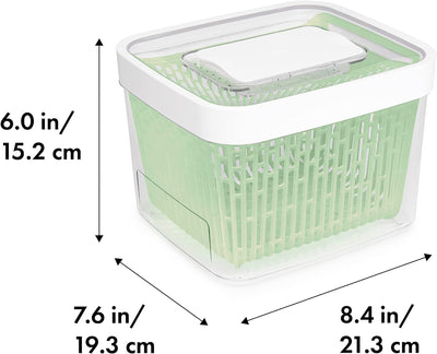 OXO Good Grips Greensaver-Frischhaltebox mit Deckel und Lüftung, gross – 4 l Behälter 4L, Behälter 4