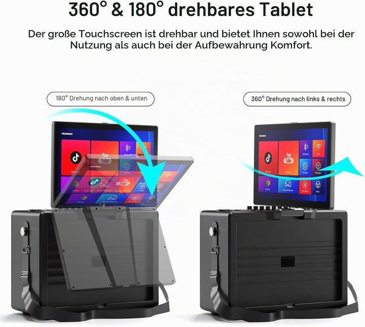 Smart Karaoke-Maschine mit 14-Zoll-Tablet, Bildschirm und Liedtextanzeige, professionellem Karaoke-L