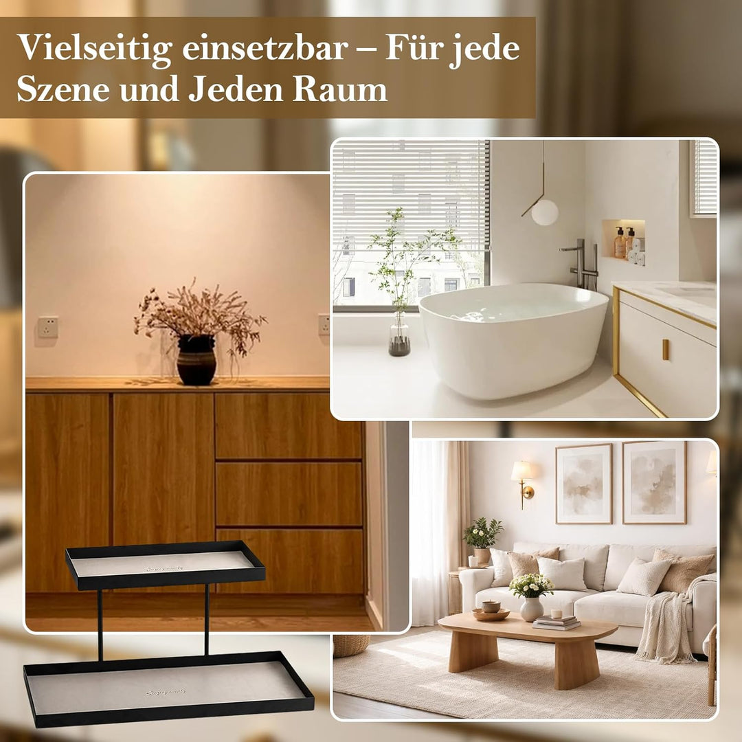 Parfüm Organizer, Doppelstöckiges Parfum Organizer ohne Montage, Eleganter Modernes Parfüm Ständer a