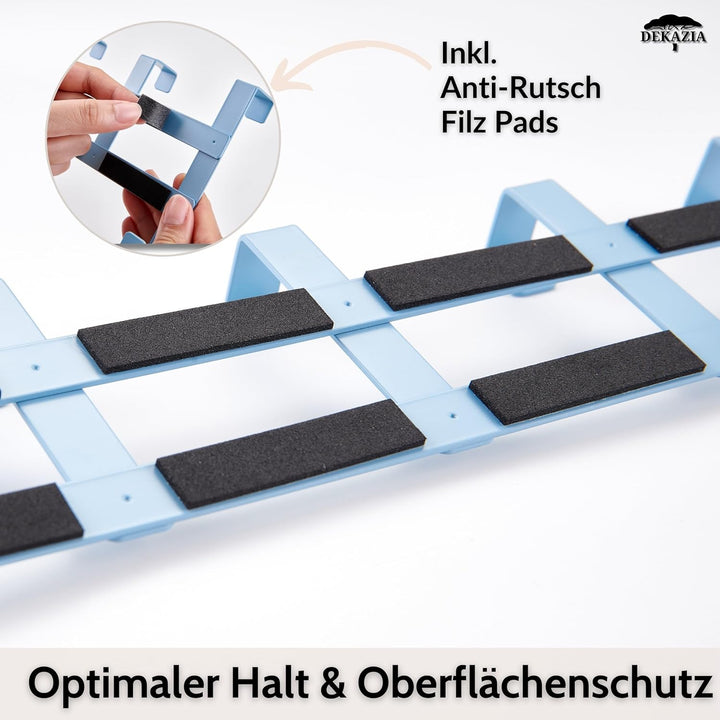 DEKAZIA® Türgarderobe Blau zum Einhängen – Bunte Kleiderhaken, Hakenleiste &amp; Garderobenhaken – Prakt
