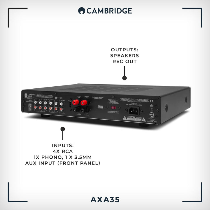 Cambridge Audio AXA35 Audio-Verstärker, 35 W, 0,01%, 82 dB, 47000 Ω, 5–50000 Hz, Klemmanschlüsse