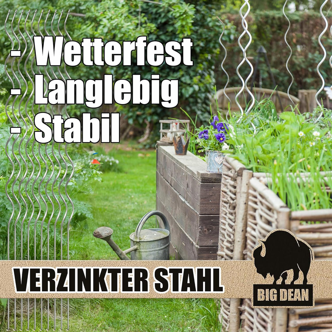 BigDean 10 Tomatenspiralstäbe 110cm voll verzinkt Tomatenstab Tomaten Ranke Pflanzstab Stahl Profi Q