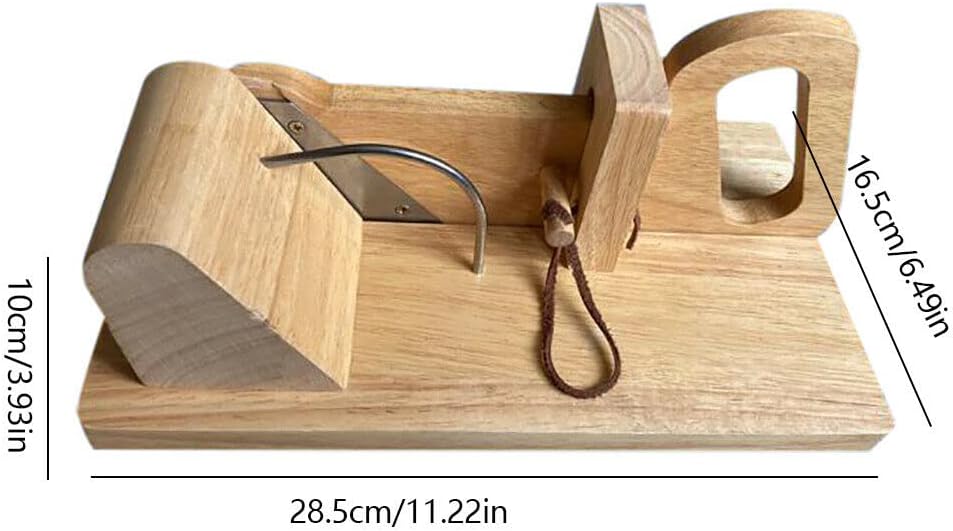 kangten Gemüse Holz Wurstschneidemaschine Edelstahl Klinge Wursthobel Wurst Cutter Küche für Wurst,
