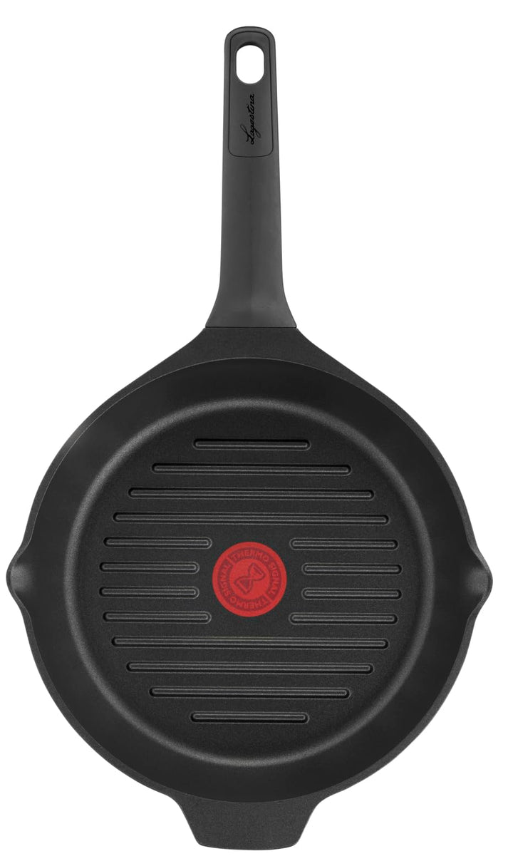 Lagostina Aroma Grill Antihaft-Grillpfanne rund aus druckgegossenem Aluminium Ø 26 cm, Induktionspfa