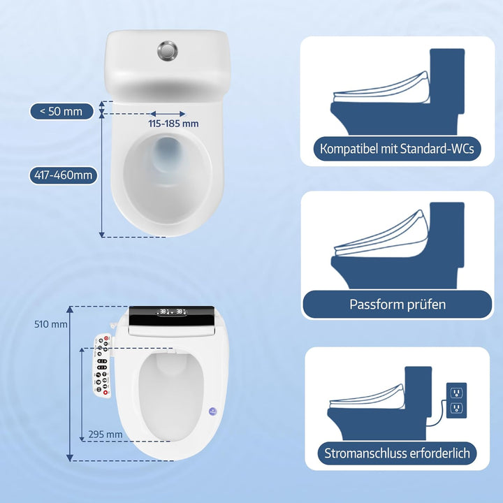 TokyoSeat Japanische Toilette, Dusch WC Aufsatz – Smart Toilet mit Bidet, beheizbarer Toilettenbrill