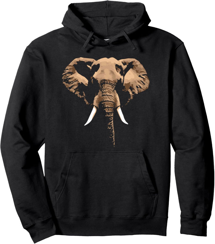 Minimalist Retro Simple Elephant Graphic Pullover Hoodie