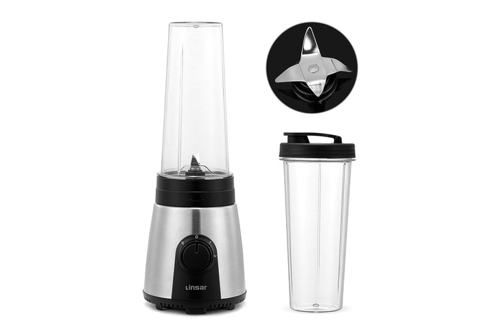 Linsar - 3in1 Smoothiemaker - 600 ml - Mit 2 Mixstufen, 4-Klingen-Edelstahlmesser und To-Go Becher -