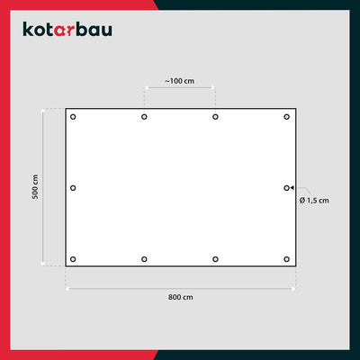 KOTARBAU® Gewebeplane 5x8 m Tarnfarbe 80g/m2 Abdeckplane Verstärkten Ösen Bauplane Schutzplane Wasse