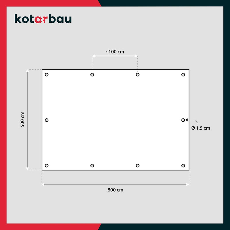 KOTARBAU® Gewebeplane 5x8 m Tarnfarbe 80g/m2 Abdeckplane Verstärkten Ösen Bauplane Schutzplane Wasse