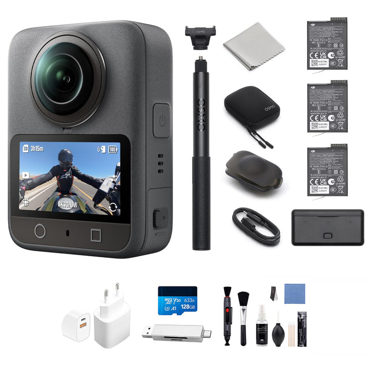 DJI Osmo 360 Adventure Combo mit Zubehör, 360 Kamera 1-Zoll-Sensor für 360° Aufnahmen, Action-Cam mi