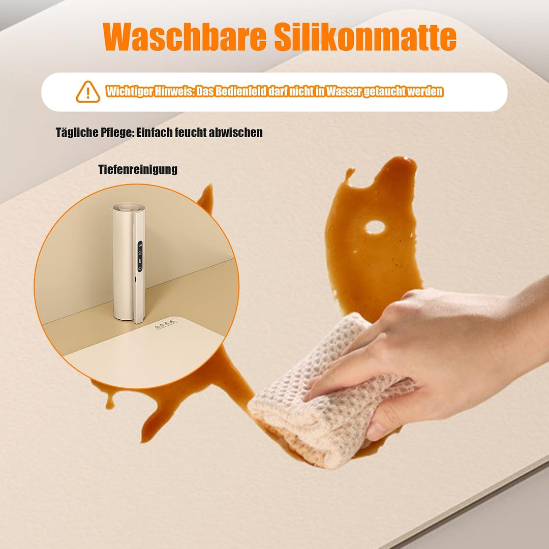 Faltbar Warmhalteplatte Elektrisch für Speisen, Silikon Wärmeplatte | Heizplatte aus Nano-Silikonmat