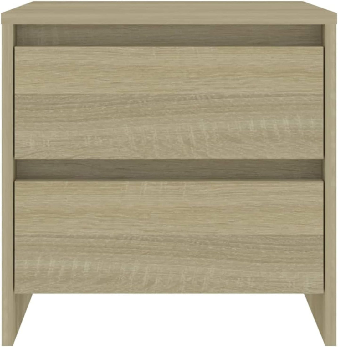 Gecheer Nachttisch Nachtschrank Nachtkommode Boxspringbett Schrank mit 2 Schubladen Spanplatte Sonom