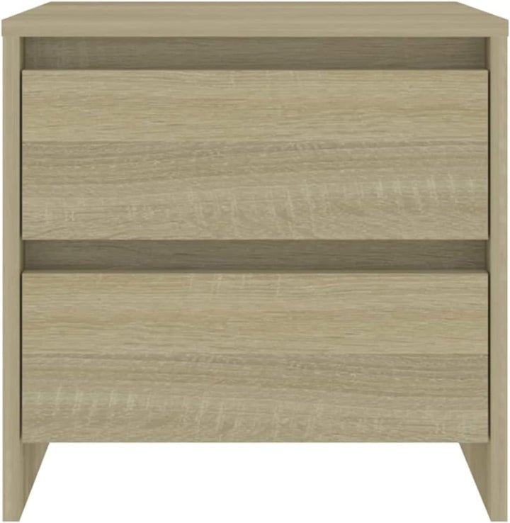 Gecheer Nachttisch Nachtschrank Nachtkommode Boxspringbett Schrank mit 2 Schubladen Spanplatte Sonom
