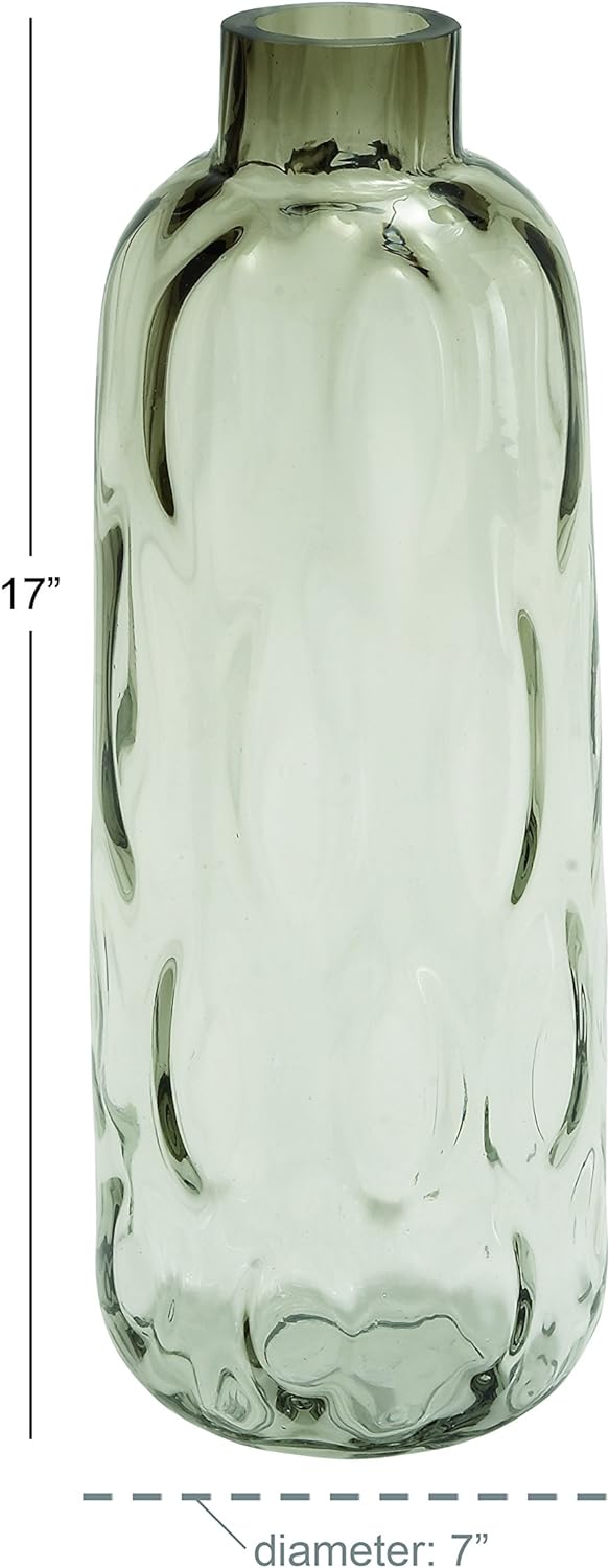 Deco 79 Glas Vase 17,8 cm W, 43,2 cm h-99834, Smoky Grau, 17,8 x 43,2 cm 7" x 17" Rauchgrau, 7" x 17