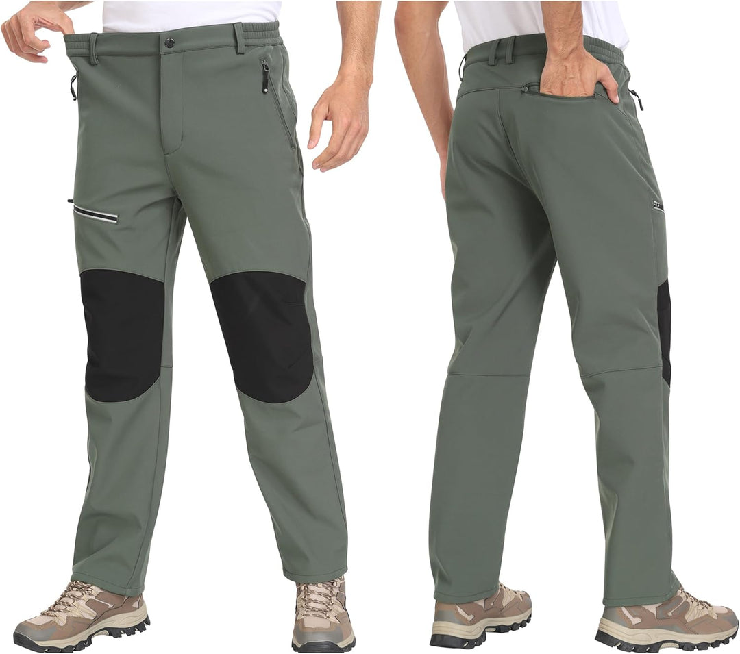 MoFiz Herren Wanderhose Warm Gefüttert Outdoorhose Wasserdicht Skihose Softshellhose Winddicht Arbei