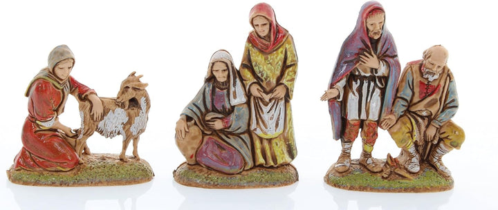Moranduzzo Set 9 Neapolitanische Hirten für 6 cm Krippe Massstab 1:32 – MINI 6 – Unzerbrechliche Fig