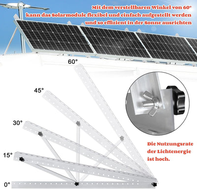 Aufun Solarmodul Halterung 104cm, 1 Paar Universal Solarpanel Halterung 41 zoll, Halterung Balkonkra