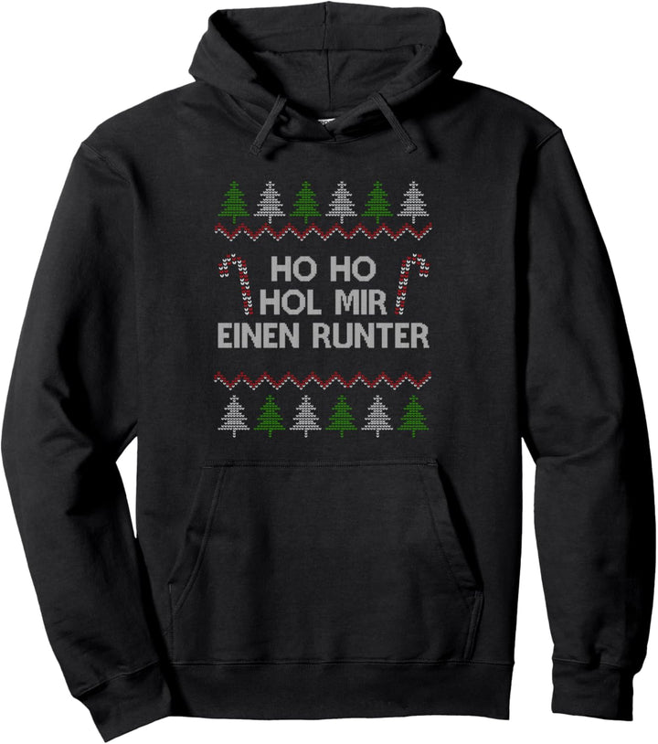 Ho Ho Hol Mir Einen Runter Lustiges Ugly Xmas Weihnachts Pullover Hoodie