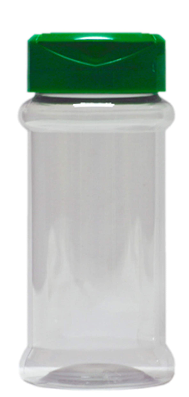 NaturGut 20 leere PET-Gewürzdose 100 ml mit UV-Schutz inkl. grüner Streuverschluss Dual Flap Flapper