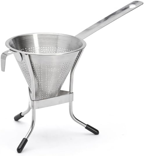 de Buyer - Küchenspitzsieb "Chinois" aus perforiertem Edelstahl -Durchmesser 14 cm - 3350.14N, Silbe