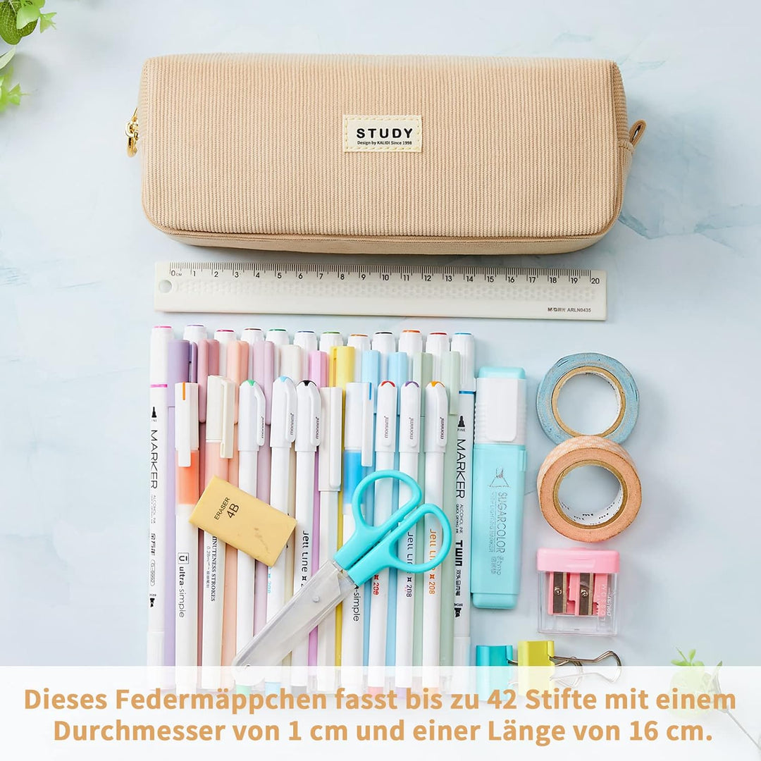 KALIDI Mäppchen Federmäppchen Mädchen Teenager Stiftetasche Stiftemappe Cord-Stoff Federtasche Penci