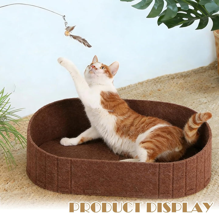 LUPATDY Katzenbett, Filz Katzenkorb Indoor, Grosses Katzensofa 60 x33.5 cm, Hundebett aus Filz, Kusc